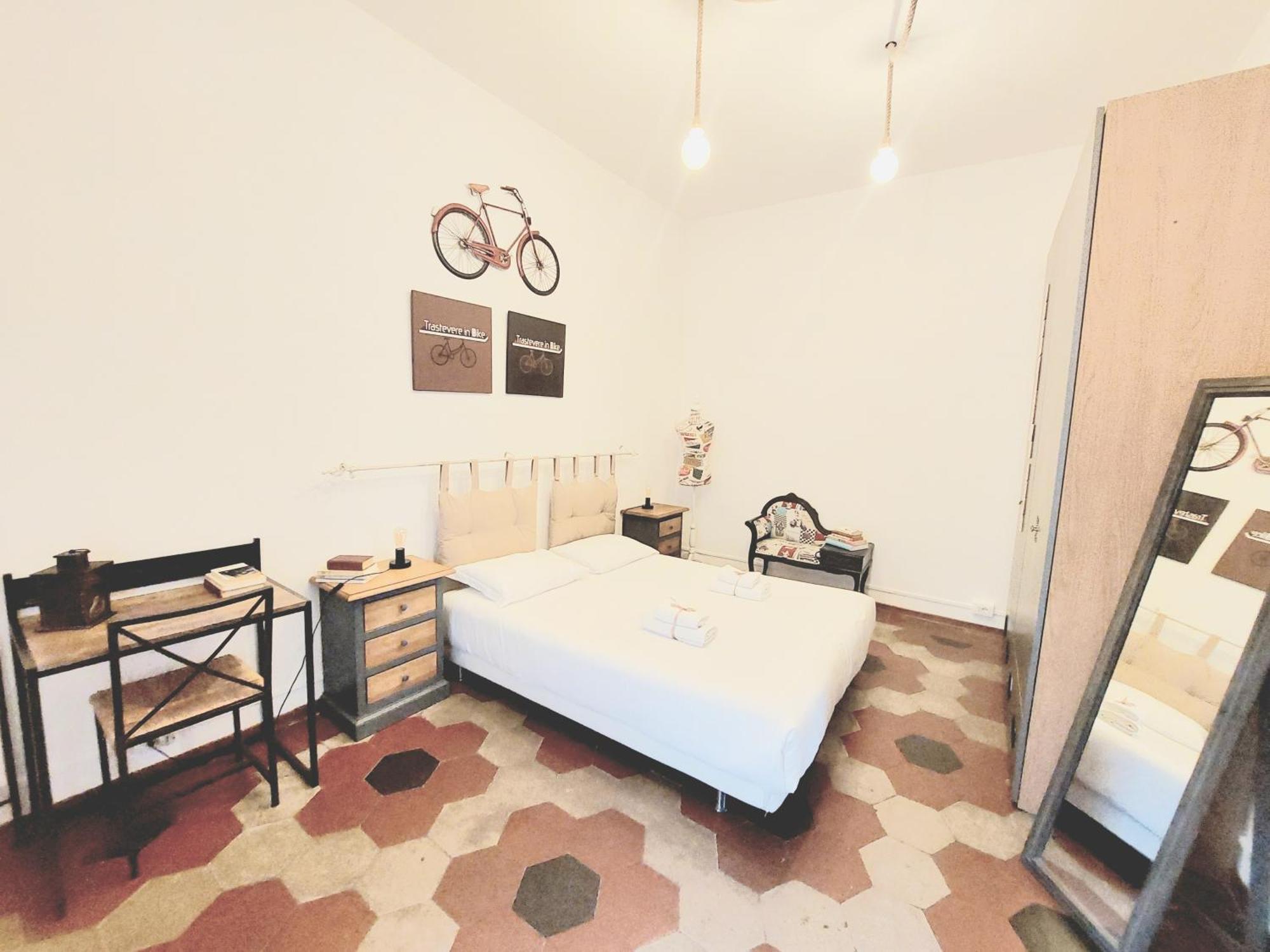 Trastevere In Bike - Con Wi-Fi E Ac Rome Luaran gambar